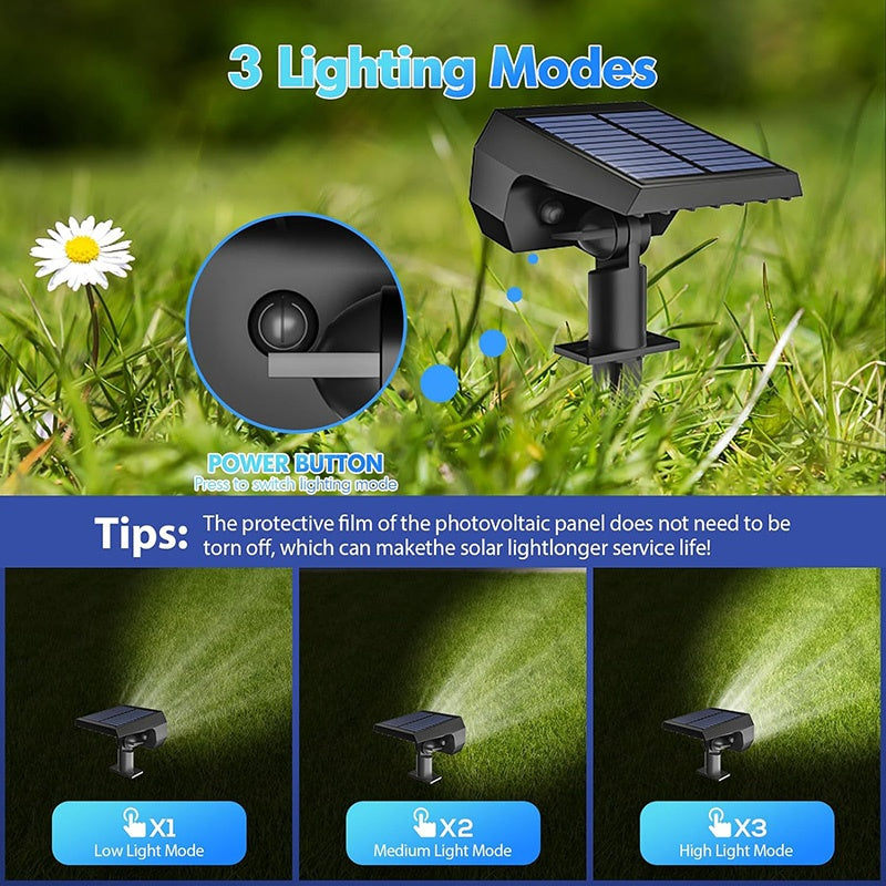 Solar Spot Lights Outdoor 4-Pack – IP68 Waterproof 56 LED Landscape Lighting