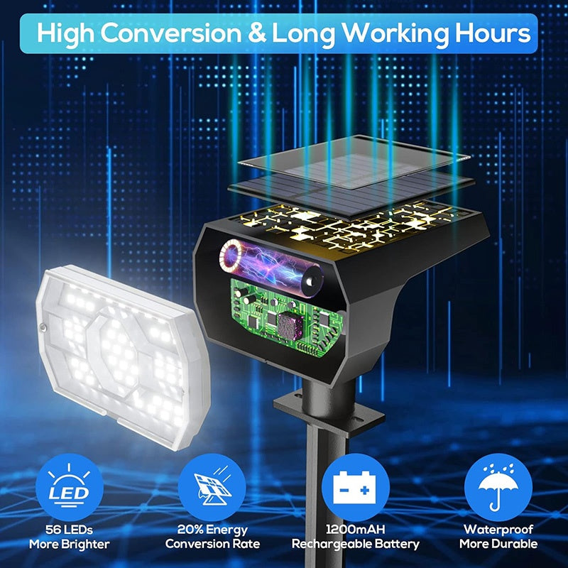Solar Spot Lights Outdoor 4-Pack – IP68 Waterproof 56 LED Landscape Lighting
