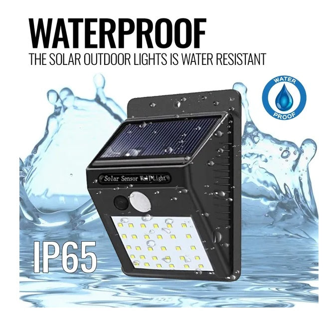 30-LED Solar Motion Sensor Security Light – Waterproof Outdoor Wall Floodlight
