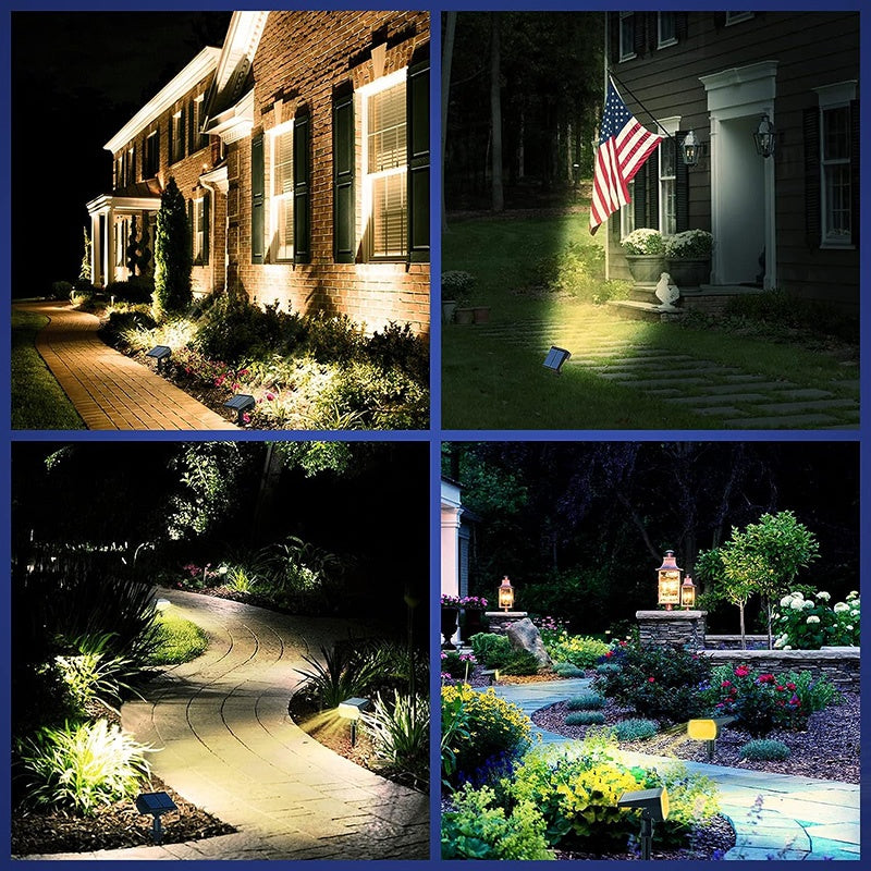 Solar Spot Lights Outdoor 4-Pack – IP68 Waterproof 56 LED Landscape Lighting