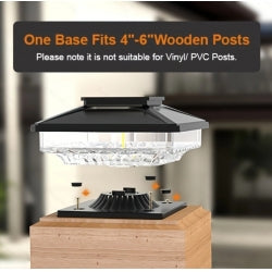 Solar Fence Post Lights 6-Pack – Waterproof LED Deck & Patio Cap Lighting