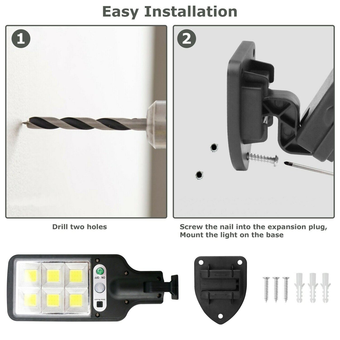 72 COB LED Solar Motion Sensor Wall Light – Outdoor Security Lighting